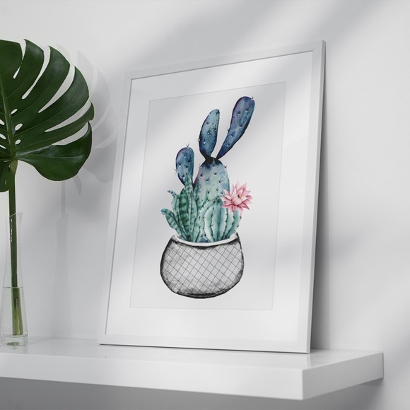 Wall Art Watercolor Cactus Aloe Vera Plant Illustration Print Poster Unframed - Picture 5 of 7